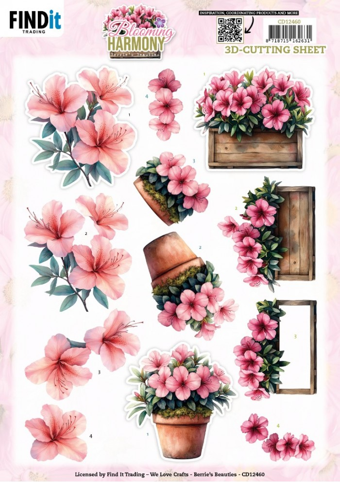 Berrie's Beauties, 3D Knipvel, Blooming Harmony, Pots - CD12460
