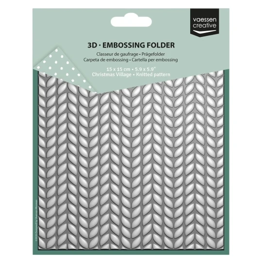 Vaessen Creative, 3D Embossing Folder, Gebreid Patroon - 3625-0603