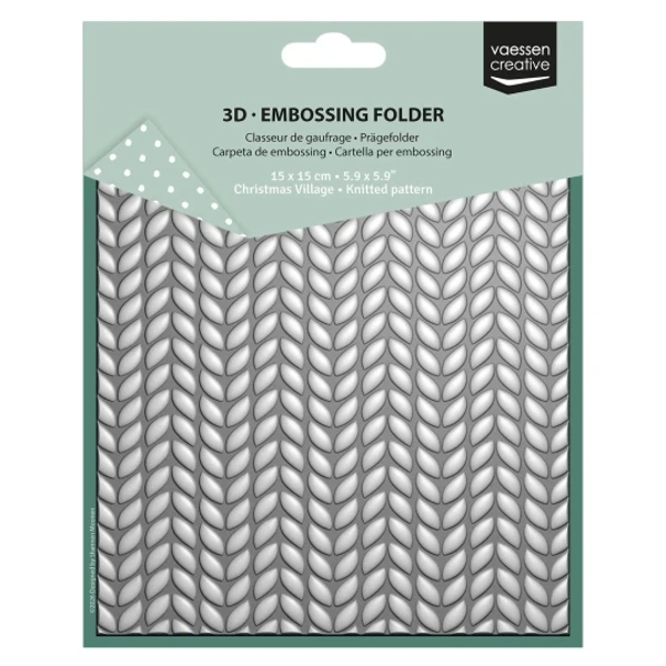 Vaessen Creative, 3D Embossing Folder, Gebreid Patroon - 3625-0603