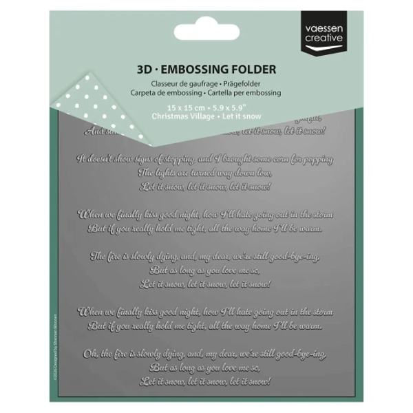 Vaessen Creative, 3D Embossing Folder, Let it Snow - 3625-0606