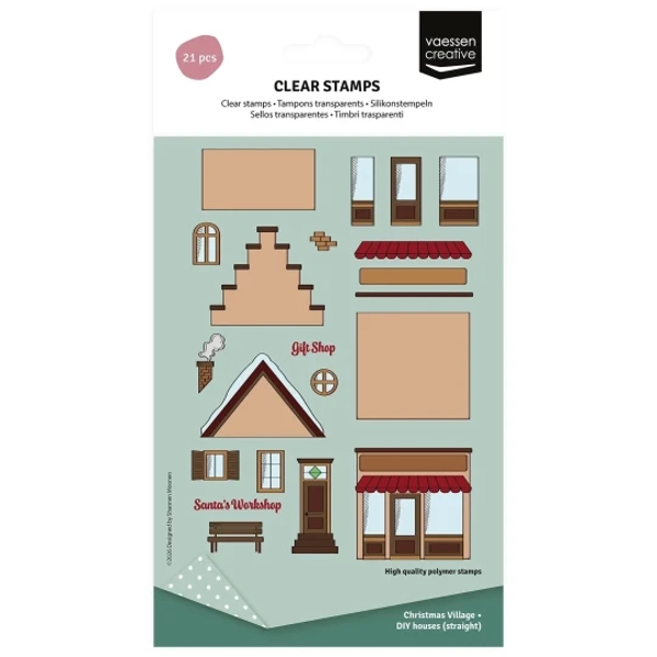 Vaessen Creative, Clear Stamp, DIY, Trapgevelhuisjes A5 - 3625-0615