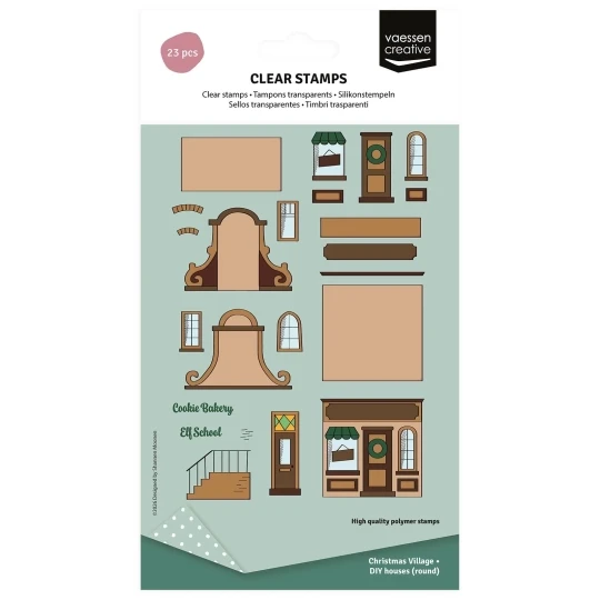 Vaessen Creative, Clear Stamp, DIY, Klokgevelhuisjes A5 - 3625-0616