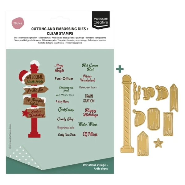 Vaessen Creative, Stamp + Die, Noordpool Wegwijzers - 3625-0622