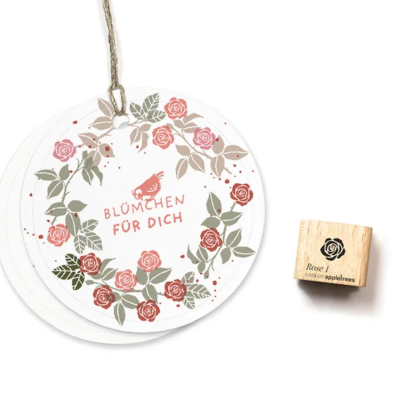 Cats on Appletrees, Mini Stempel, Rose 1 - 28384