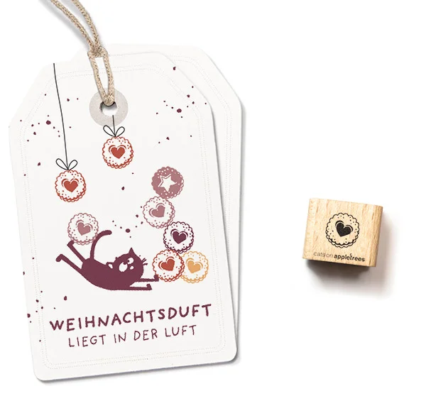 Cats on Appletrees, Ministempel, Jam Cookie, Hart - 28273