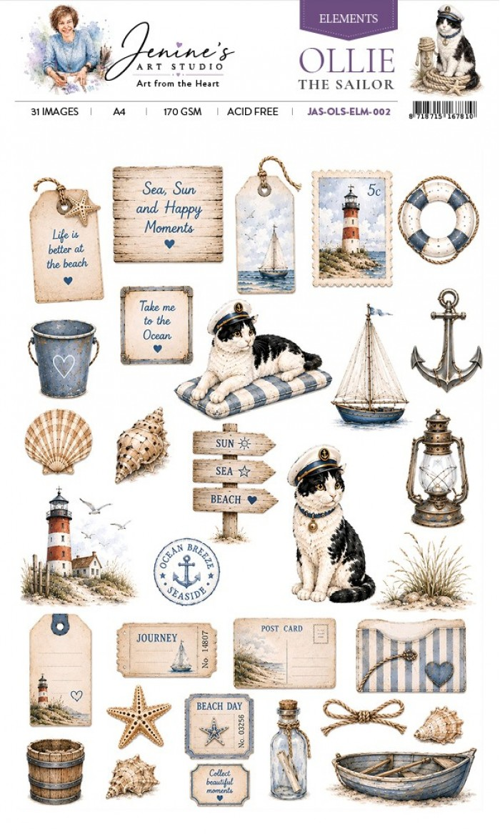 Jenine's Art Studio, Knipvel, Ollie the Sailor, Elements 002 - JAS-OLS-ELM-002