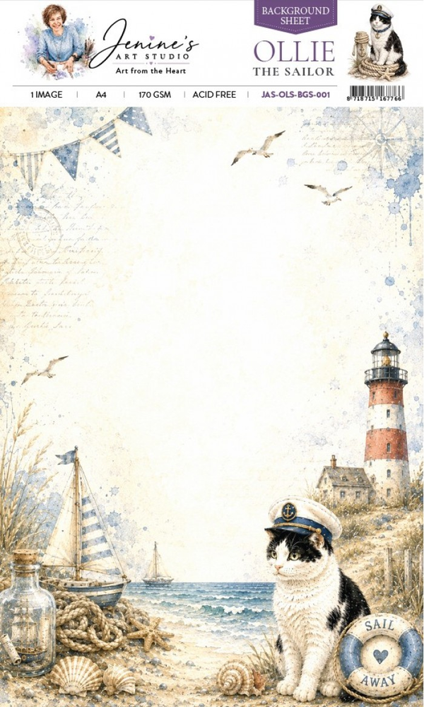 Jenine's Art Studio, Knipvel, Ollie the Sailor, Background Sheet 001 - JAS-OLS-BGS-001