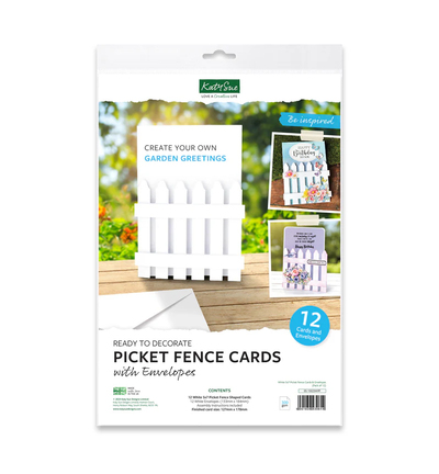 Katy Sue, Picket Fence Cards, Kaart + Envelop, Wit - 05-10023WPF