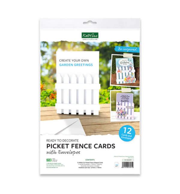 Katy Sue, Picket Fence Cards, Kaart + Envelop, Wit - 05-10023WPF
