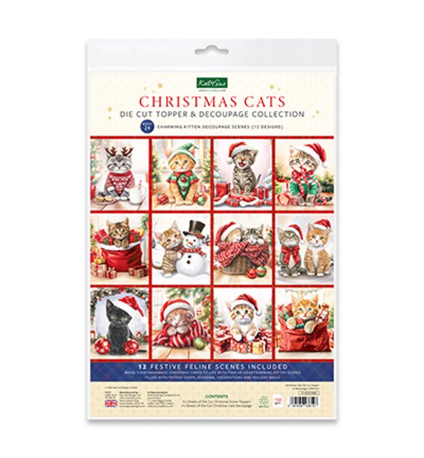 Katy Sue, Decoupage Collection, Christmas Cats - 11-DCD7004