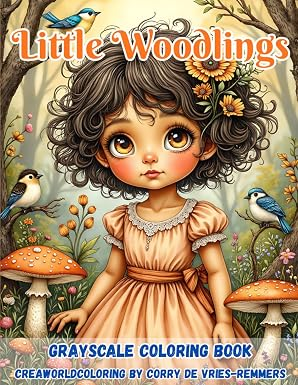 Corry de Vries, Grayscale Coloring Book, Little Woodlings