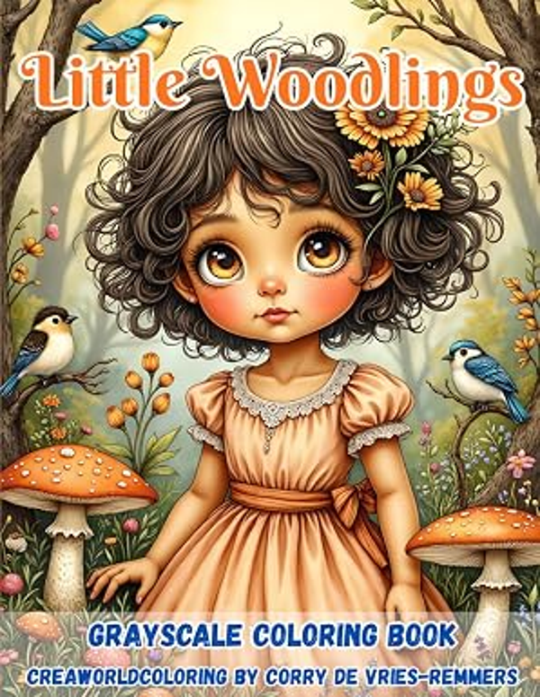 Corry de Vries, Grayscale Coloring Book, Little Woodlings