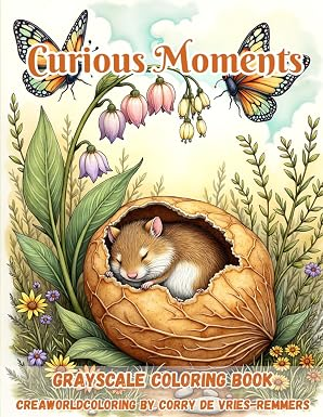 Corry de Vries, Grayscale Coloring Book, Curious Moments
