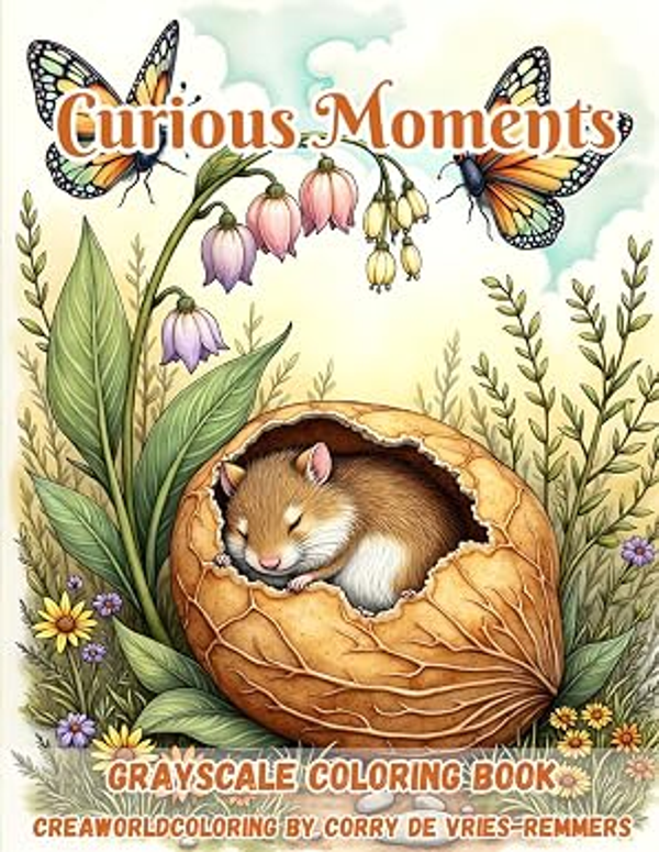 Corry de Vries, Grayscale Coloring Book, Curious Moments