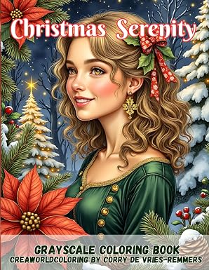 Corry de Vries, Grayscale Coloring Book, Christmas Serenity