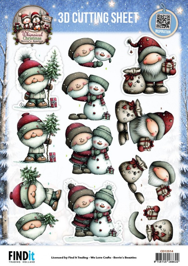 Berrie's Beauties, 3D Knipvel, Whimsical Christmas, Santa Claus - CD12514