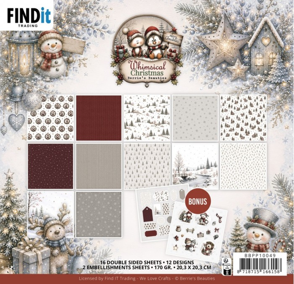 Berrie's Beauties, Paperpad, Whimsical Christmas, 20 x 20 cm  - BBPP10049