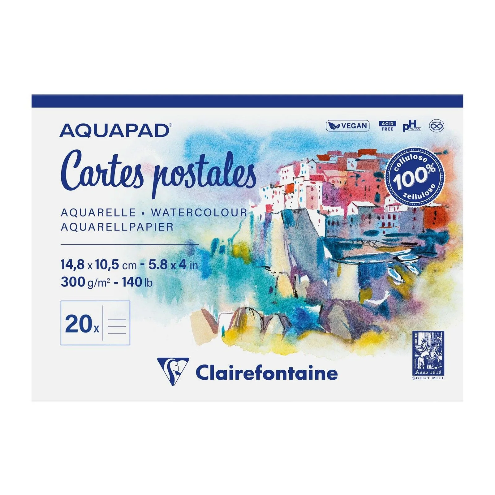 Clairefontaine, Aquapad, Cartes Postales, A6 - 975954C