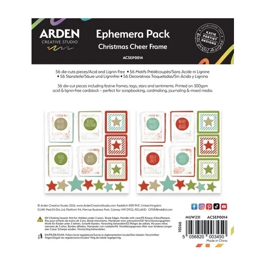 Arden Creative Studio, Christmas Cheer, Ephemera Pack, by Katie Pertiet - ACSEP0014