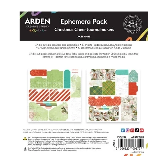 Arden Creative Studio, Christmas Cheer, Ephemera Pack, Journalmakers, by Katie Pertiet - ACSEP0015