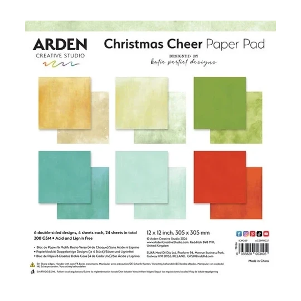Arden Creative Studio, Christmas Cheer, Paperpad, Solids, by Katie Pertiet, 12x12 inch - ACSPP0027