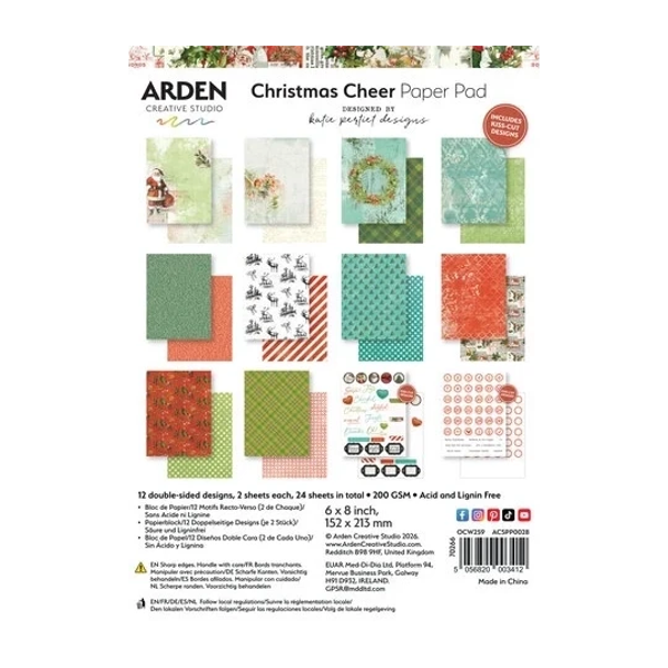 Arden Creative Studio, Christmas Cheer, Paperpad, by Katie Pertiet, 6x8 inch - ACSPP0028