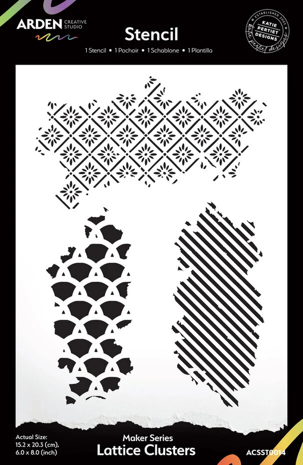 Arden Creative Studio, Maker Series, Mask Stencil, Lattice Clusters, by Katie Pertiet - ACSST0014