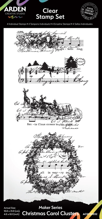 Arden Creative Studio, Maker Series, Clear Stamp, Christmas Carol Custers, by Katie Pertiet - ACSCS0032