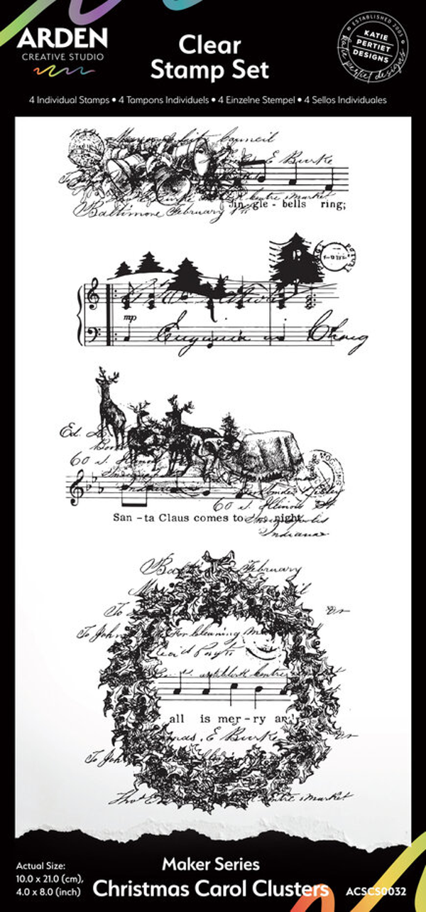 Arden Creative Studio, Maker Series, Clear Stamp, Christmas Carol Custers, by Katie Pertiet - ACSCS0032