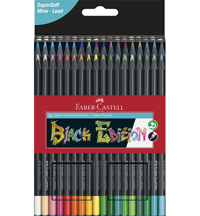 Faber Castell, Black Edition, Kleurpotlood, in karton etui, 36 pcs - FC-116436