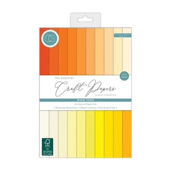 Craft Consortium, The Essentials, Premium Cardstock, Warm Tones - CCPAD006