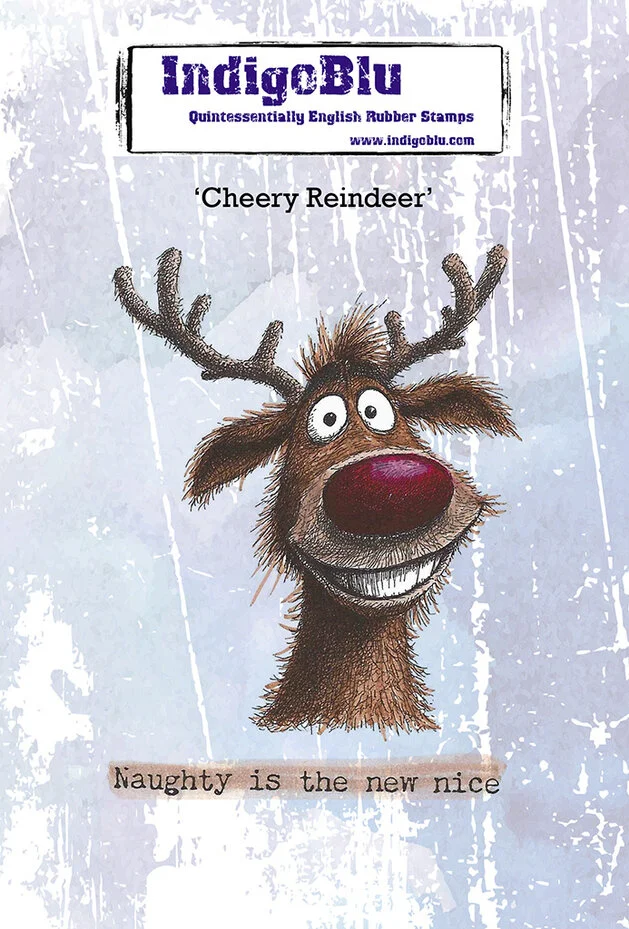 IndigoBlue, Rubber Stamp, Cheery Reindeer - IND1578