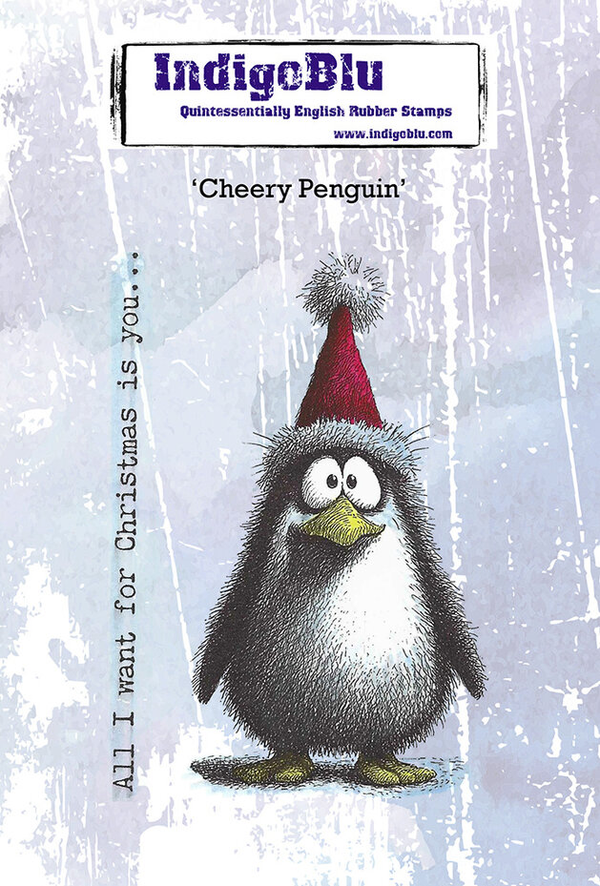 IndigoBlue, Rubber Stamp, Cheery Penguin - IND1579