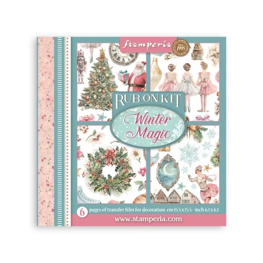 Stamperia, Rub On Assortment, Winter Magic, 15,5 x 15,5 cm - DFLRBX18