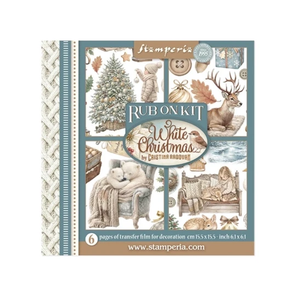 Stamperia, Rub On Assortment, White Christmas, 15,5 x 15,5 cm - DFLRBX21