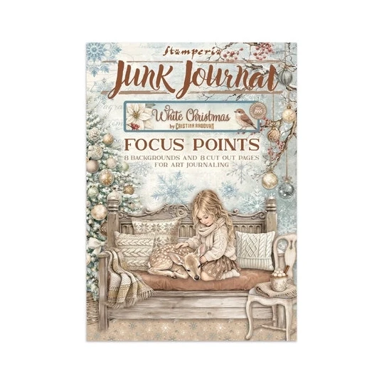 Stamperia, Junk Journal, White Christmas, Focus Points  - SBJKS07