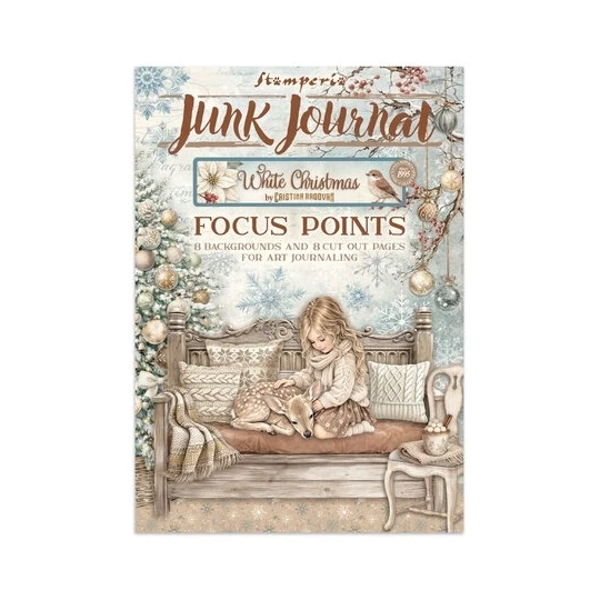 Stamperia, Junk Journal, White Christmas, Focus Points  - SBJKS07
