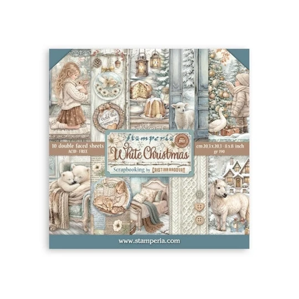 Stamperia, Paperpad, White Christmas, 8x8 inch - SBBS146