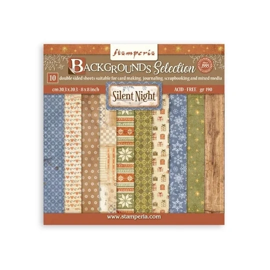 Stamperia, Maxi Background Selection, Silent Night, 8x8 inch - SBBS149