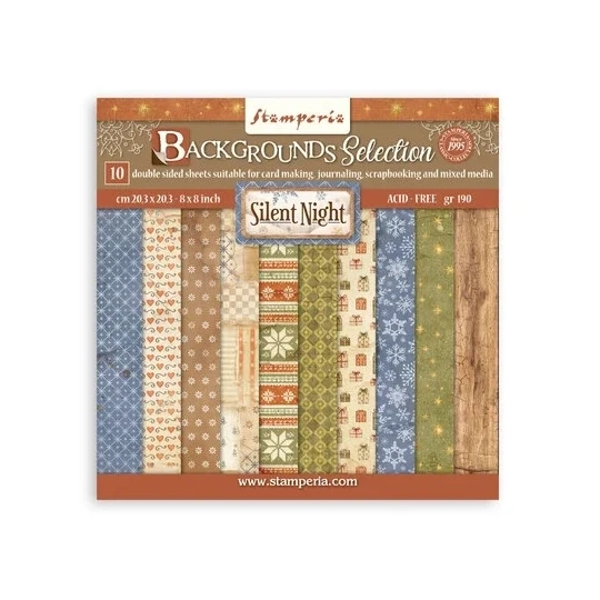 Stamperia, Maxi Background Selection, Silent Night, 8x8 inch - SBBS149