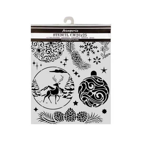Stamperia, Thick Stencil, Classic Christmas, Christmas Balls , 20 x 25 cm - KSTD215