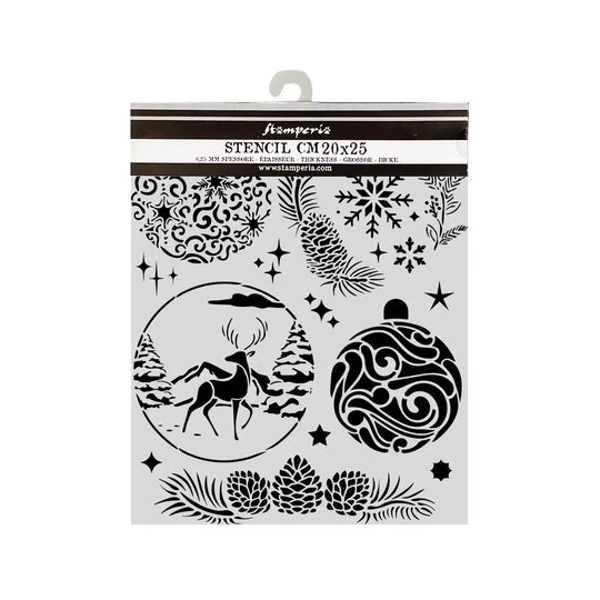 Stamperia, Thick Stencil, Classic Christmas, Christmas Balls , 20 x 25 cm - KSTD215