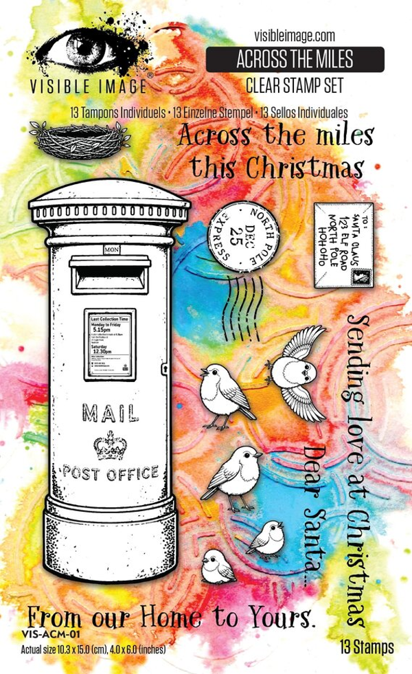 AALL & Create, Clear Stamp, Christmas Wrapped Up, Across the Miles - VIS-ACM-01