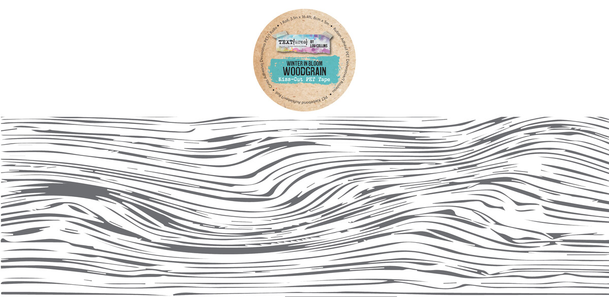 Arden Creative, Lou Collins, Kiss-Cut PET Tape, Winter in Bloom, Woodgrain - TEXCT0003