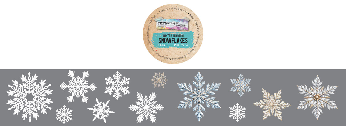 Arden Creative, Lou Collins, Kiss-Cut PET Tape, Winter in Bloom, Snowflakes - TEXCT0002