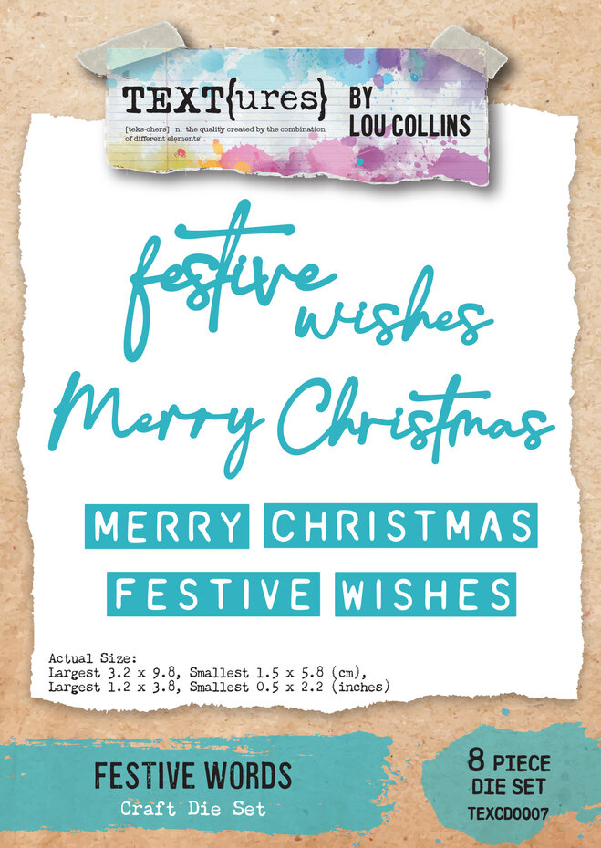 Arden Creative, Lou Collins, Snijmal, Winter in Bloom, Festive Words - TEXCD0007