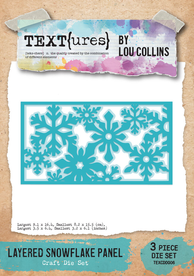 Arden Creative, Lou Collins, Snijmal, Winter in Bloom, Layered Snowflake Panel - TEXCD0006