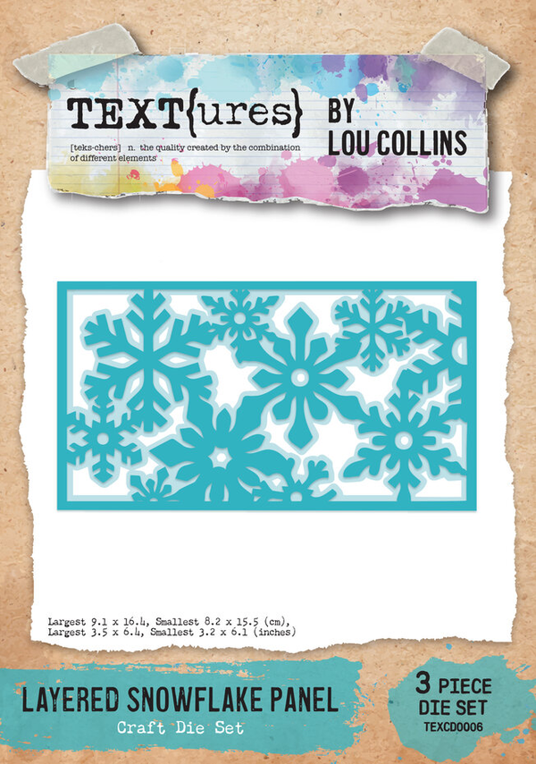 Arden Creative, Lou Collins, Snijmal, Winter in Bloom, Layered Snowflake Panel - TEXCD0006