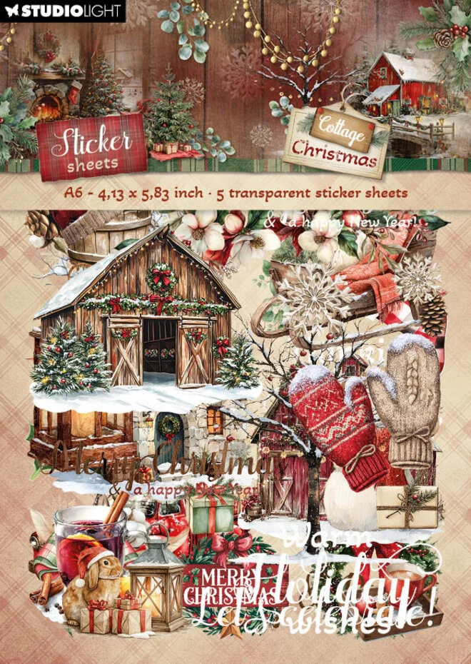 Studiolight, Transparant Stickers, Cottage Christmas, Elements & Texts - SL-CC-STIC82