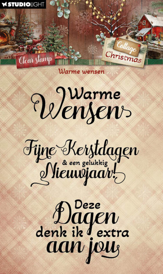 Studiolight, Clear Stamp, Cottage Christmas, Warme Wensen - SL-CC-STAMP959